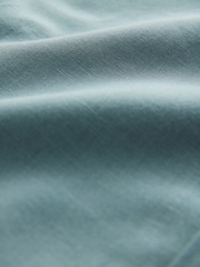 Green Standard Collar Cotton Linen Blend Short Sleeve Shirt - Image 7 of 7