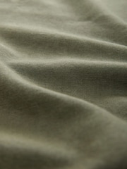 vert foncé - Col cubain - Chemise à manches courtes en lin et coton mélangés - Image 7 of 7