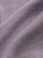 Mauve Purple Cuban Collar Cotton Linen Blend Short Sleeve Shirt - Image 6 of 6