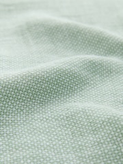 Green Grandad Collar Cotton Linen Blend Short Sleeve Shirt - Image 8 of 8