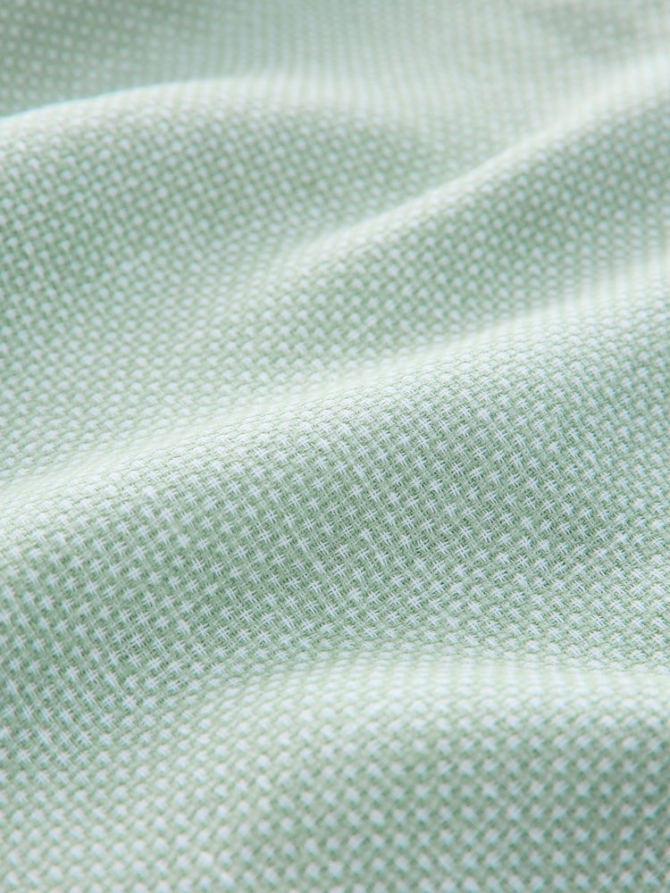 Vert - À enfiler - Chemise à manches courtes en lin et coton mélangés - Image 6 of 7