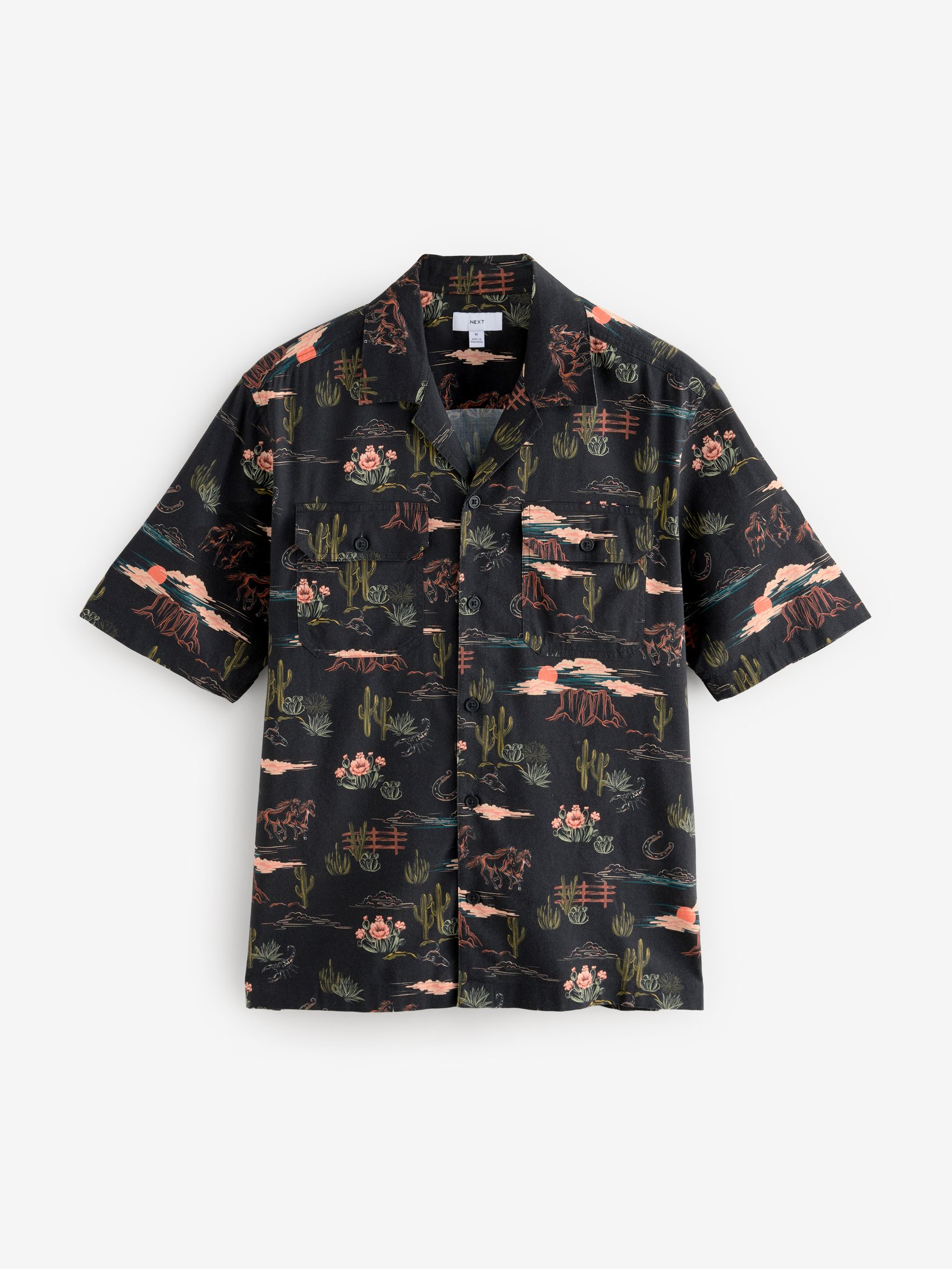 Buy Black Western Style Printed Short Sleeve Shirt With