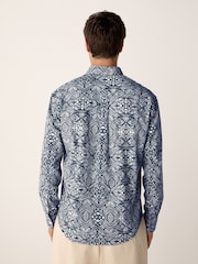 Navy Blue Long Sleeve Printed Shirt - Image 3 of 6