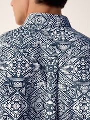 Navy Blue Long Sleeve Printed Shirt - Image 4 of 6