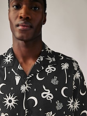 Black Snake Printed Short Sleeve Shirt - Image 5 of 8