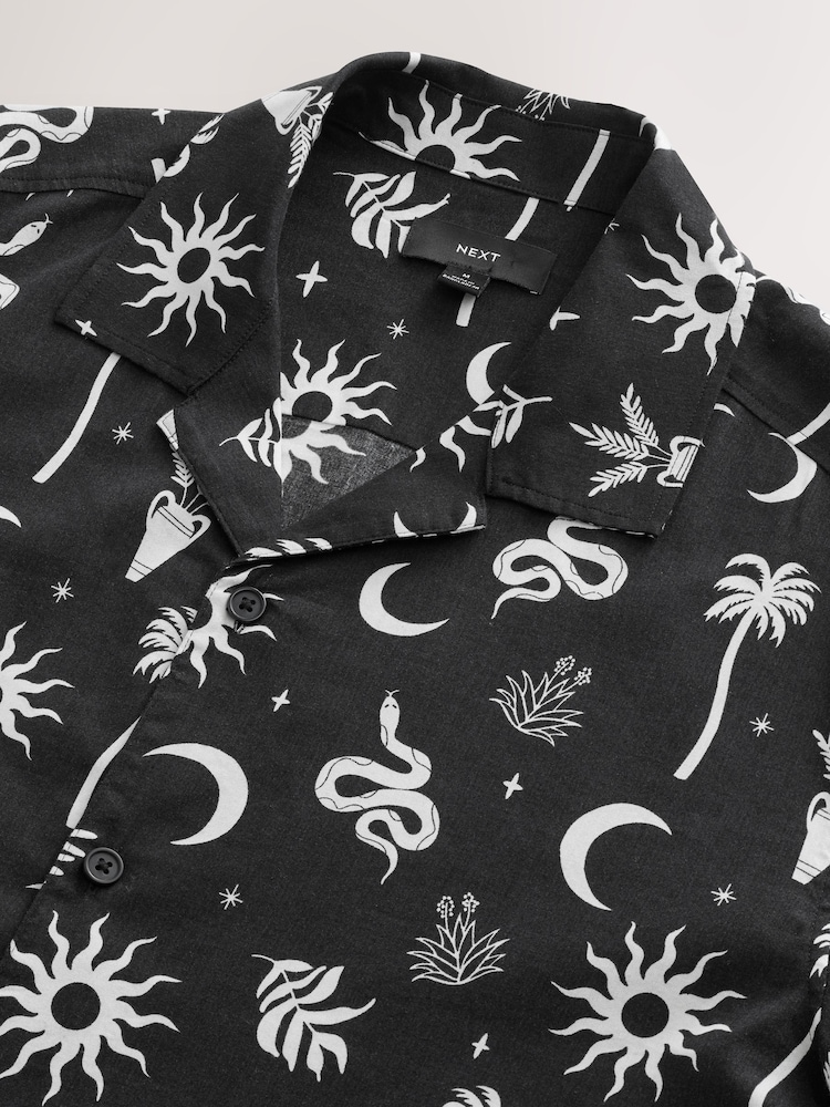 Black Snake Printed Short Sleeve Shirt - Image 8 of 8
