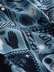 Blue Short Sleeve Tile Printed Shirt - Image 8 of 9