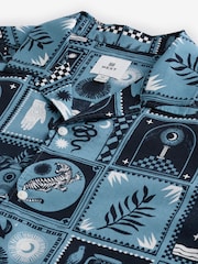 Blue Short Sleeve Tile Printed Shirt - Image 9 of 9