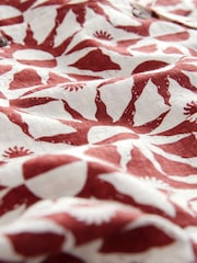 Red Short Sleeve Sun Printed 100% Cotton Shirt - Image 8 of 8
