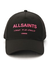 AllSaints Black Underground Logo Baseball Cap - Image 1 of 4