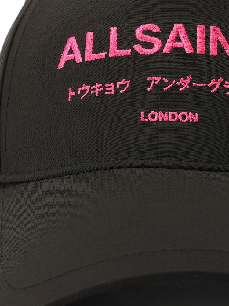 AllSaints Black Underground Logo Baseball Cap - Image 4 of 4