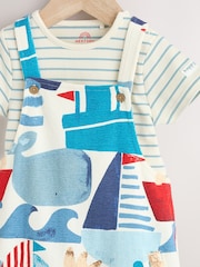 Blue Boat Jersey 100% Cotton Dungaree and Bodysuit Baby Set (0mths-2yrs) - Image 4 of 8