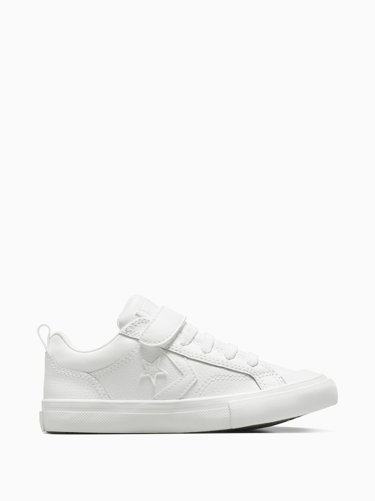 Converse White Junior Pro Blaze Strap Trainers - Image 1 of 8