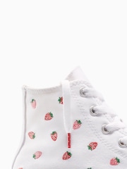 Converse White Juinor EVA Lift Strawberry Patterned Trainers - Image 11 of 12