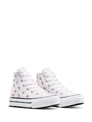 Converse White Juinor EVA Lift Strawberry Patterned Trainers - Image 5 of 12