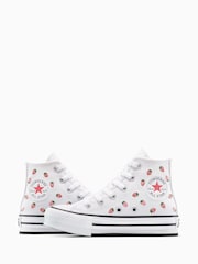 Converse White Juinor EVA Lift Strawberry Patterned Trainers - Image 6 of 12