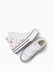 Converse White Juinor EVA Lift Strawberry Patterned Trainers - Image 8 of 12