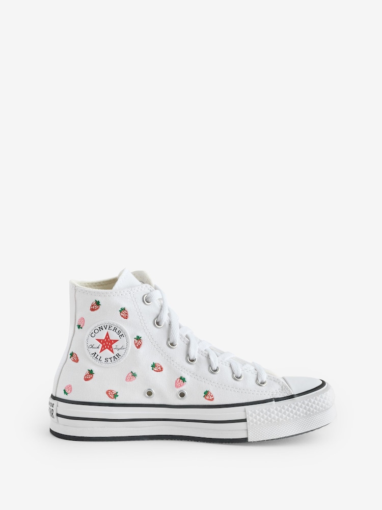 Converse Black Youth EVA Lift Strawberry Print Trainers - Image 1 of 9