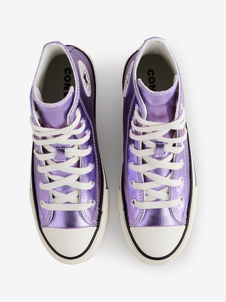 Converse Purple/White Olders EVA Lift High Top Trainers - Image 10 of 14