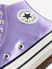 حذاء رياضي بقبة مرتفعة بنعل رافع من مادة إيثيلين فينيل أسيتات للشباب من Converse - صورة 12 من 14