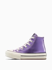 حذاء رياضي بقبة مرتفعة بنعل رافع من مادة إيثيلين فينيل أسيتات للشباب من Converse - صورة 3 من 14
