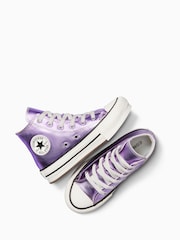 حذاء رياضي بقبة مرتفعة بنعل رافع من مادة إيثيلين فينيل أسيتات للشباب من Converse - صورة 5 من 14