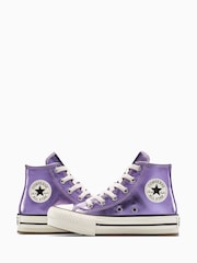 حذاء رياضي بقبة مرتفعة بنعل رافع من مادة إيثيلين فينيل أسيتات للشباب من Converse - صورة 9 من 14