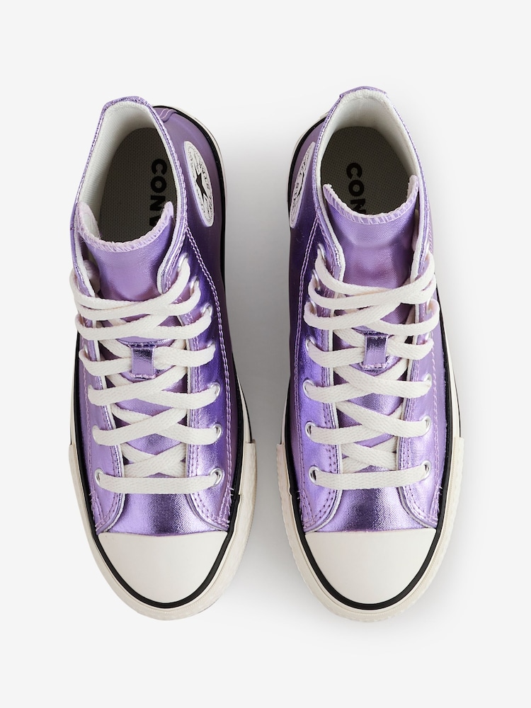 Converse Purple/White Youth EVA Lift High Top Trainers - Image 10 of 14