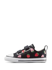 Converse Black Infant 2V Strawberry Print Trainers - Image 2 of 7