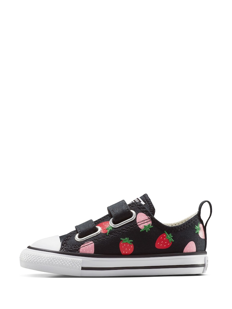 Converse Black Infant 2V Strawberry Print Trainers - Image 2 of 7