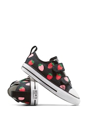 Converse Black Infant 2V Strawberry Print Trainers - Image 5 of 7