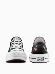 Converse Black Chuck Taylor All Star Lift Strawberry Low Trainers - Image 5 of 7