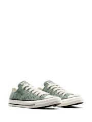 Converse Green Chuck Taylor All Star Snakeskin Print Low Trainers - Image 4 of 8