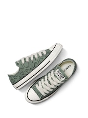 Converse Green Chuck Taylor All Star Snakeskin Print Low Trainers - Image 7 of 8