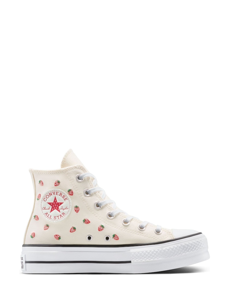 Converse Pink Chuck Taylor All Star Lift Strawberry Trainers - Image 1 of 13