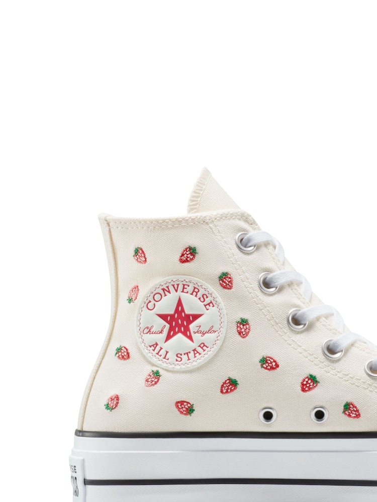 Converse Pink Chuck Taylor All Star Lift Strawberry Trainers - Image 11 of 13