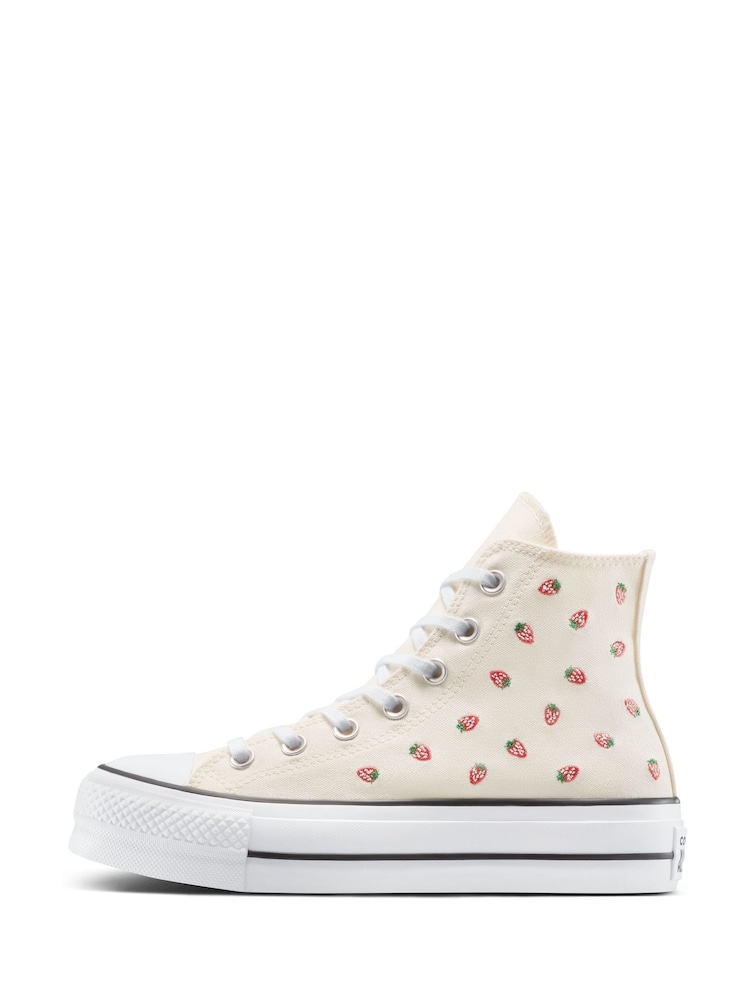 Converse Pink Chuck Taylor All Star Lift Strawberry Trainers - Image 2 of 13