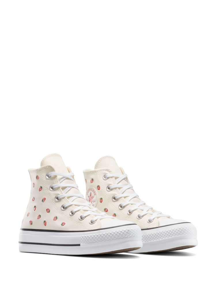 Converse Pink Chuck Taylor All Star Lift Strawberry Trainers - Image 3 of 13