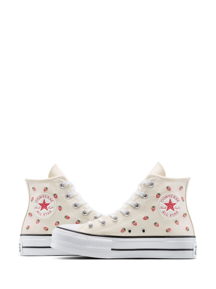 Converse Pink Chuck Taylor All Star Lift Strawberry Trainers - Image 4 of 13
