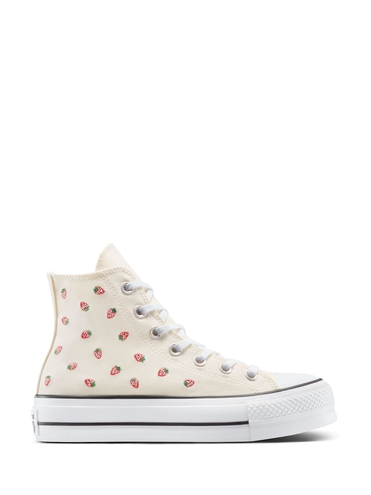 Converse Pink Chuck Taylor All Star Lift Strawberry Trainers - Image 5 of 13