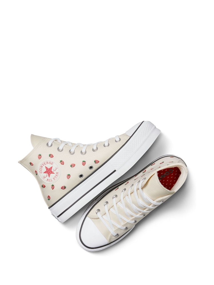 Converse Pink Chuck Taylor All Star Lift Strawberry Trainers - Image 8 of 13