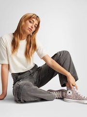 Converse Purple Chuck Taylor All Star Snakeskin Print Trainers - Image 1 of 10