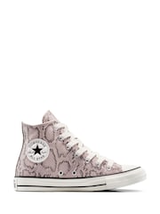 Converse Purple Chuck Taylor All Star Snakeskin Print Trainers - Image 4 of 10