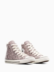 Converse Purple Chuck Taylor All Star Snakeskin Print Trainers - Image 6 of 10