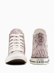 Converse Purple Chuck Taylor All Star Snakeskin Print Trainers - Image 8 of 10