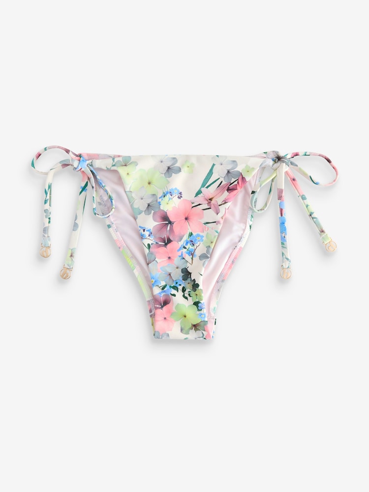 B by Ted Baker Ditsy Floral Tie Side Bikini Bottoms - Image 6 de 6