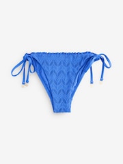 Bas de bikini B by Ted Baker Bleu texturé noué sur les côtés - Image 6 de 6