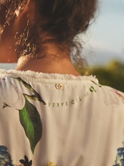 B by Ted Baker Touch of Linen White Floral Print Cover-Up - Image 3 of 3
