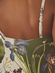 B by Ted Baker Tummy Control White Floral Print Bandeau Suit - Image 4 of 6