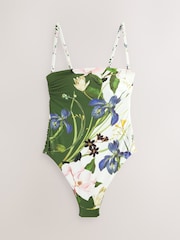 B by Ted Baker Tummy Control White Floral Print Bandeau Suit - Image 6 of 6